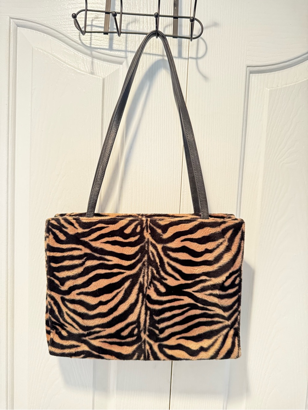 Vintage Kate Spade Sam Zebra Faux Fur Tote Y2K